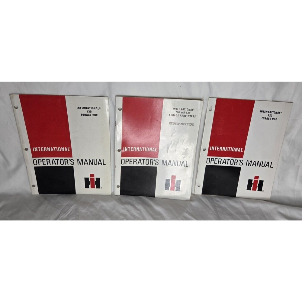 Vtg International Harvester IH Operators Manuals Forage Harvester & Box Lot Of 3